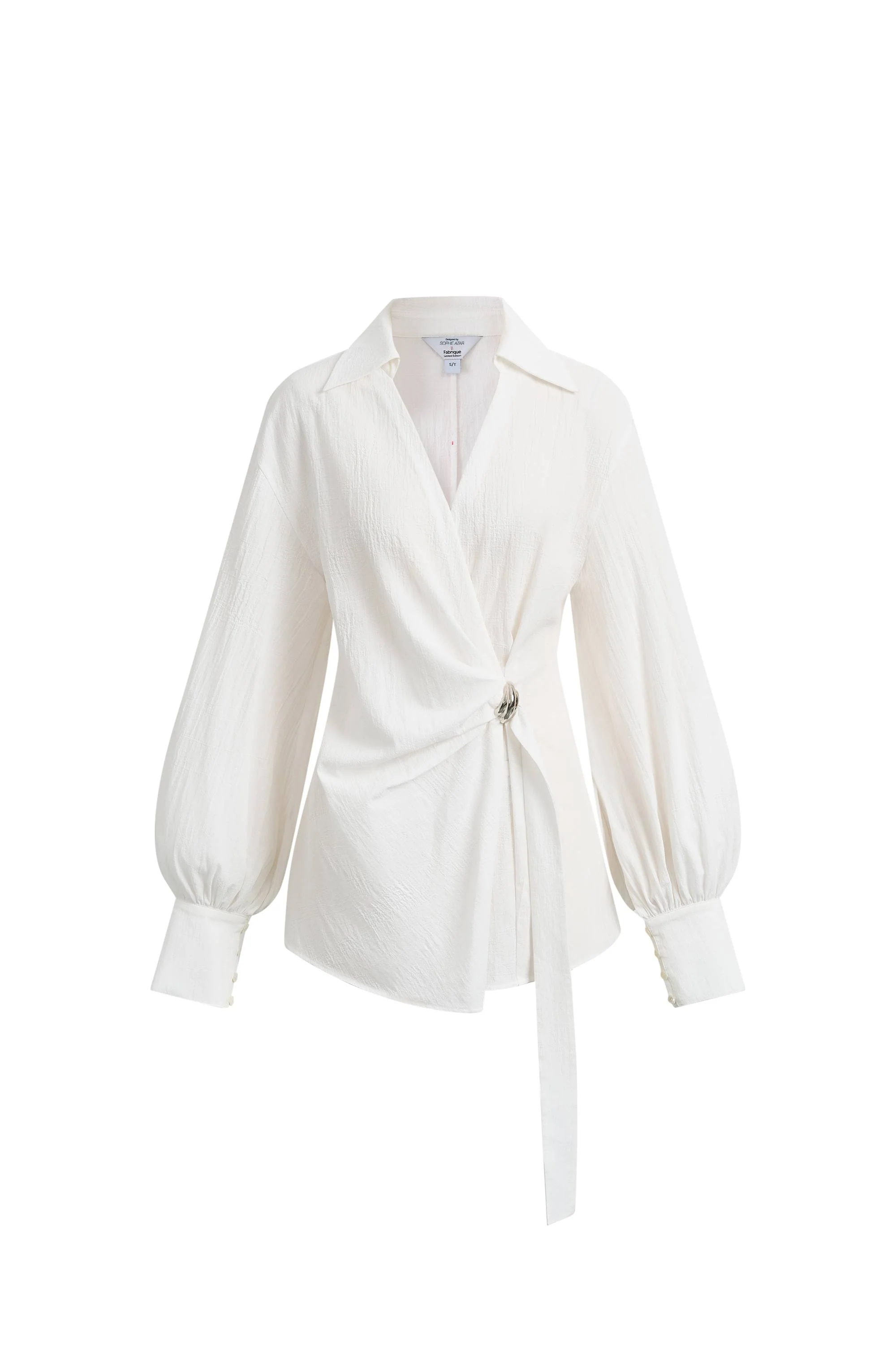 Bianca Hand Stitch Ruched-Waist Shirt in Premium Pima Cotton - Image 7