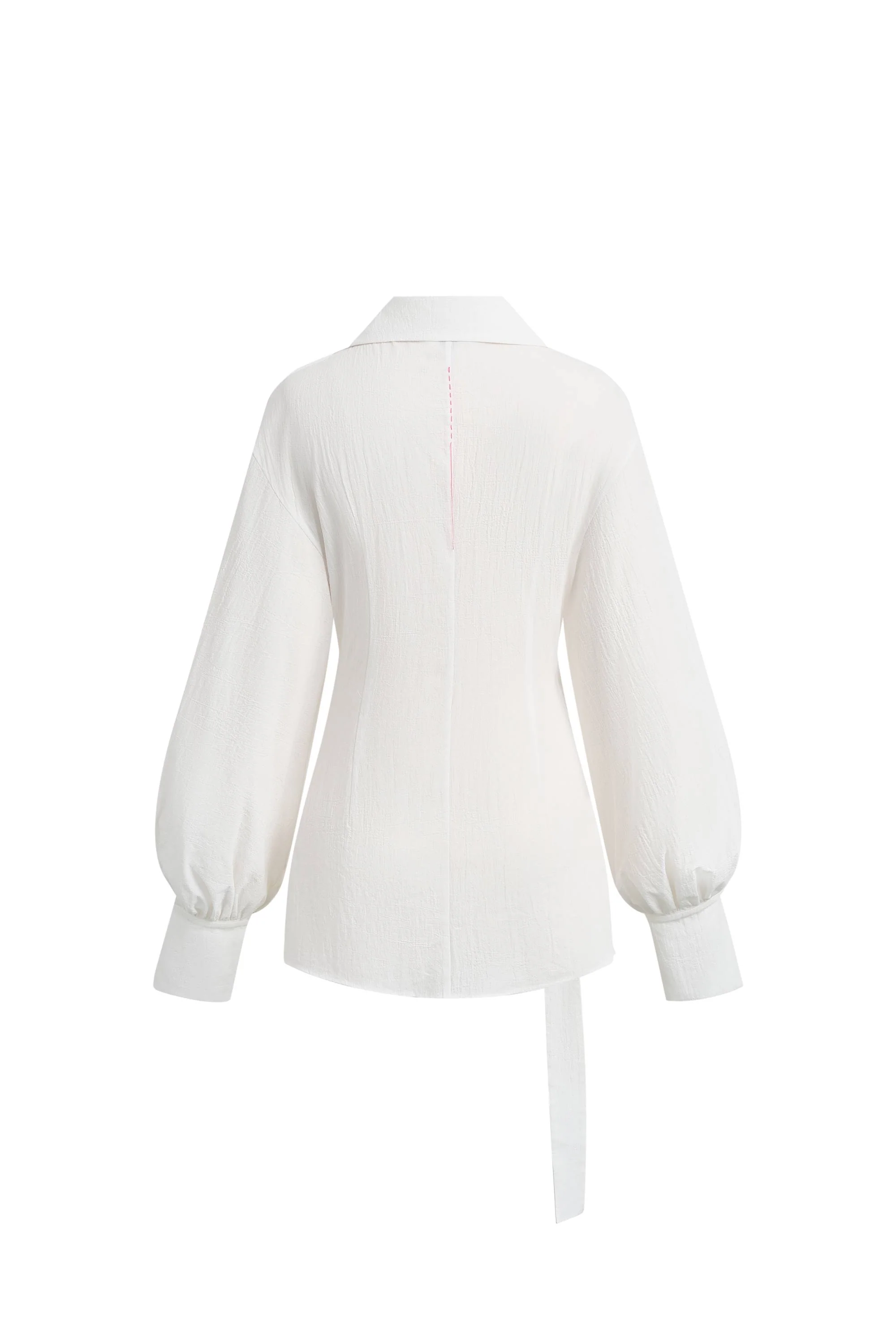 Bianca Hand Stitch Ruched-Waist Shirt in Premium Pima Cotton - Image 8