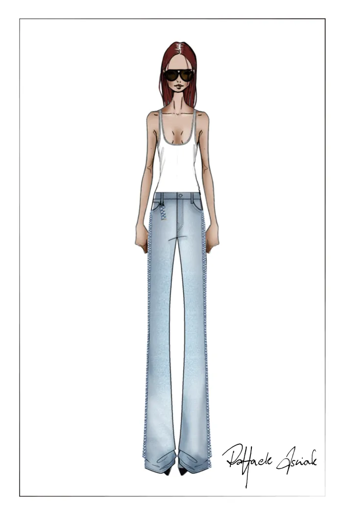 Billie Hand Braided Straight Leg Jeans in Lightweight Stretch Denim - Image 7