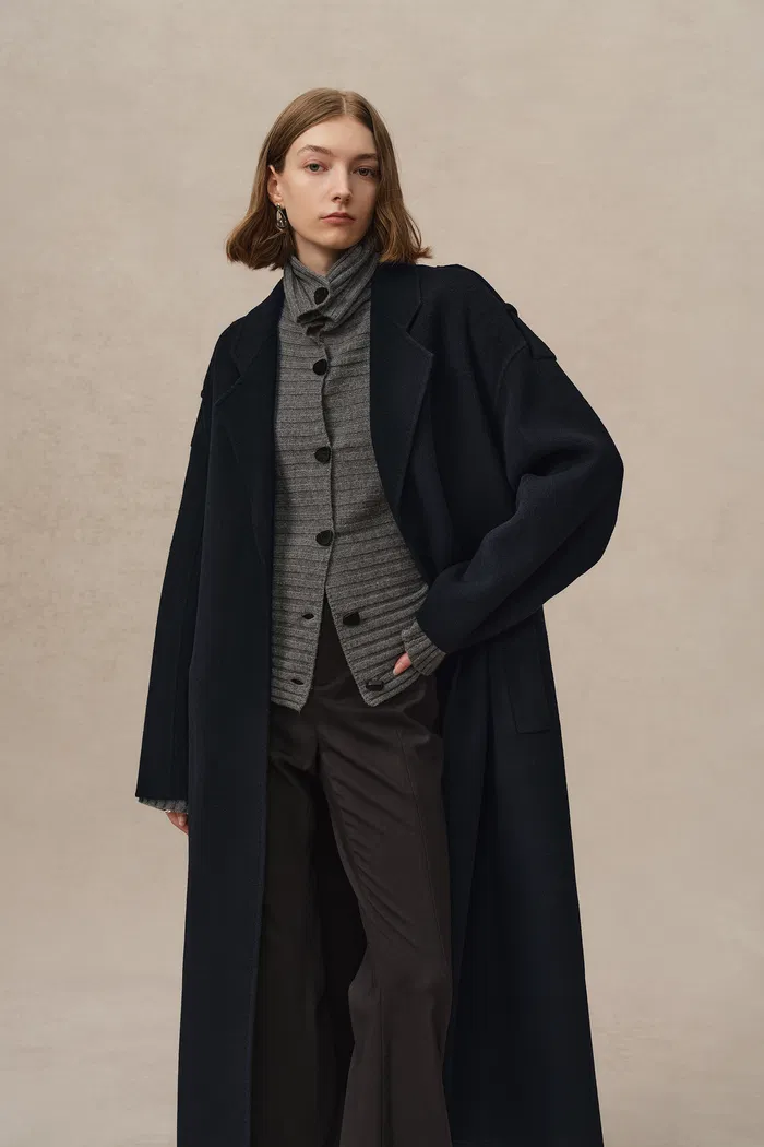 Billy Long Coat in Double Face Wool - Image 3
