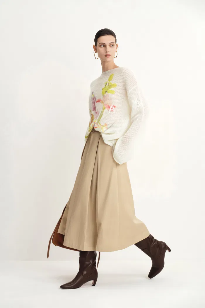 Blair Hand Embroidered Flora Sweater inWool-Alpaca Blend - Image 4