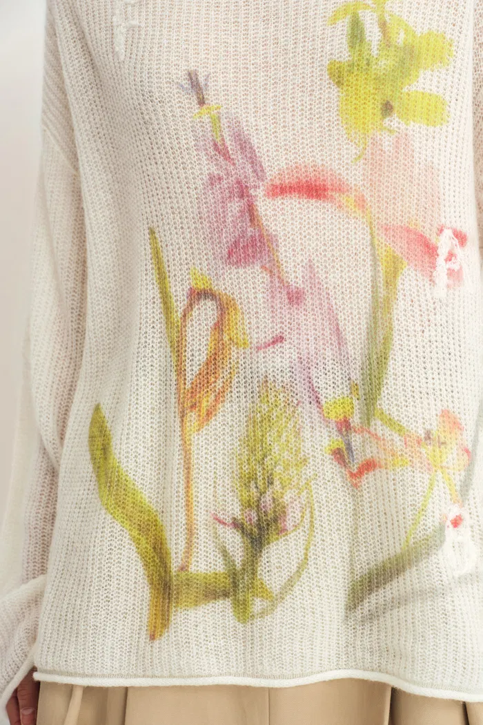 Blair Hand Embroidered Flora Sweater inWool-Alpaca Blend - Image 8