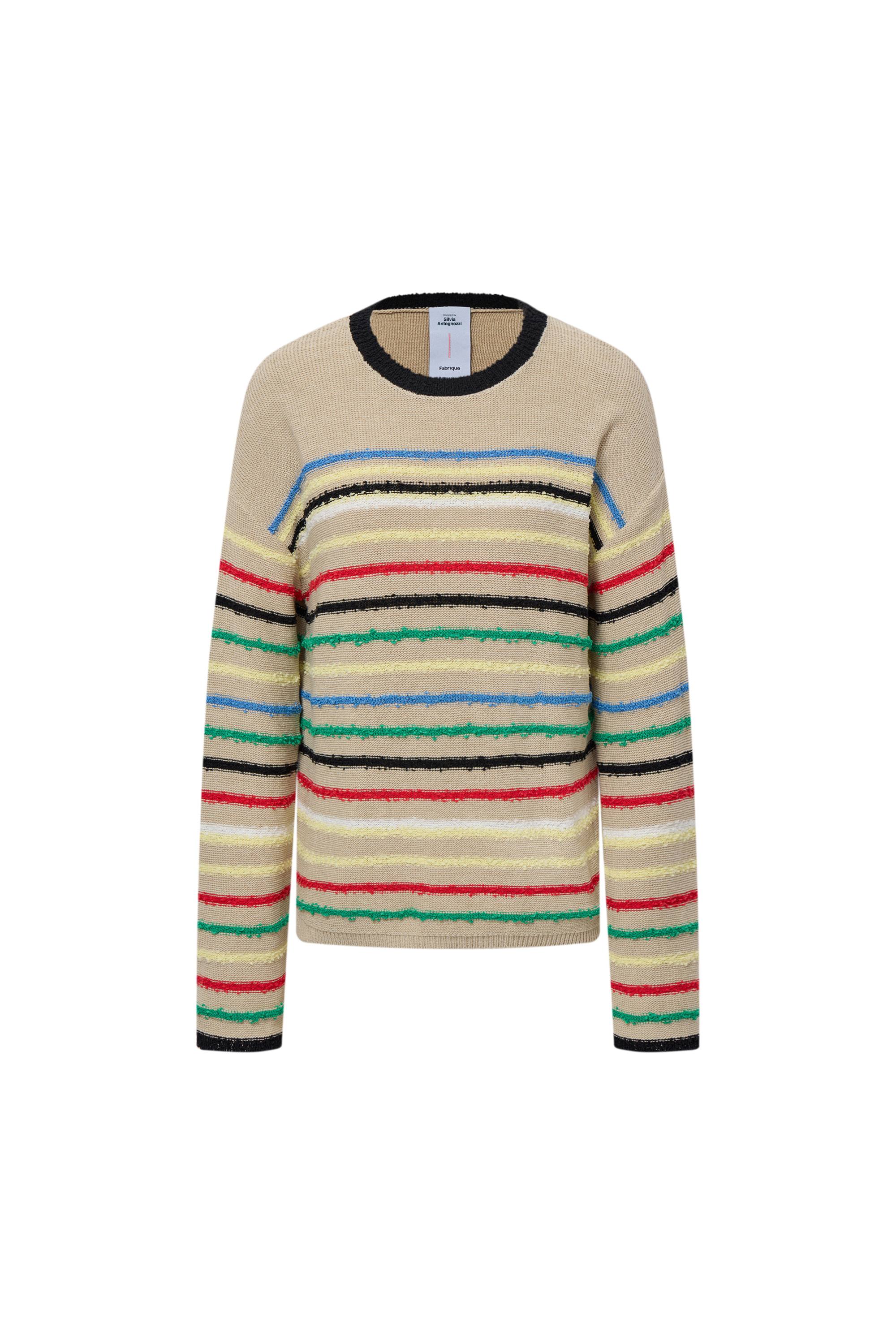 Blair Rainbow Striped Sweater in Linen Blend Knit - Image 11