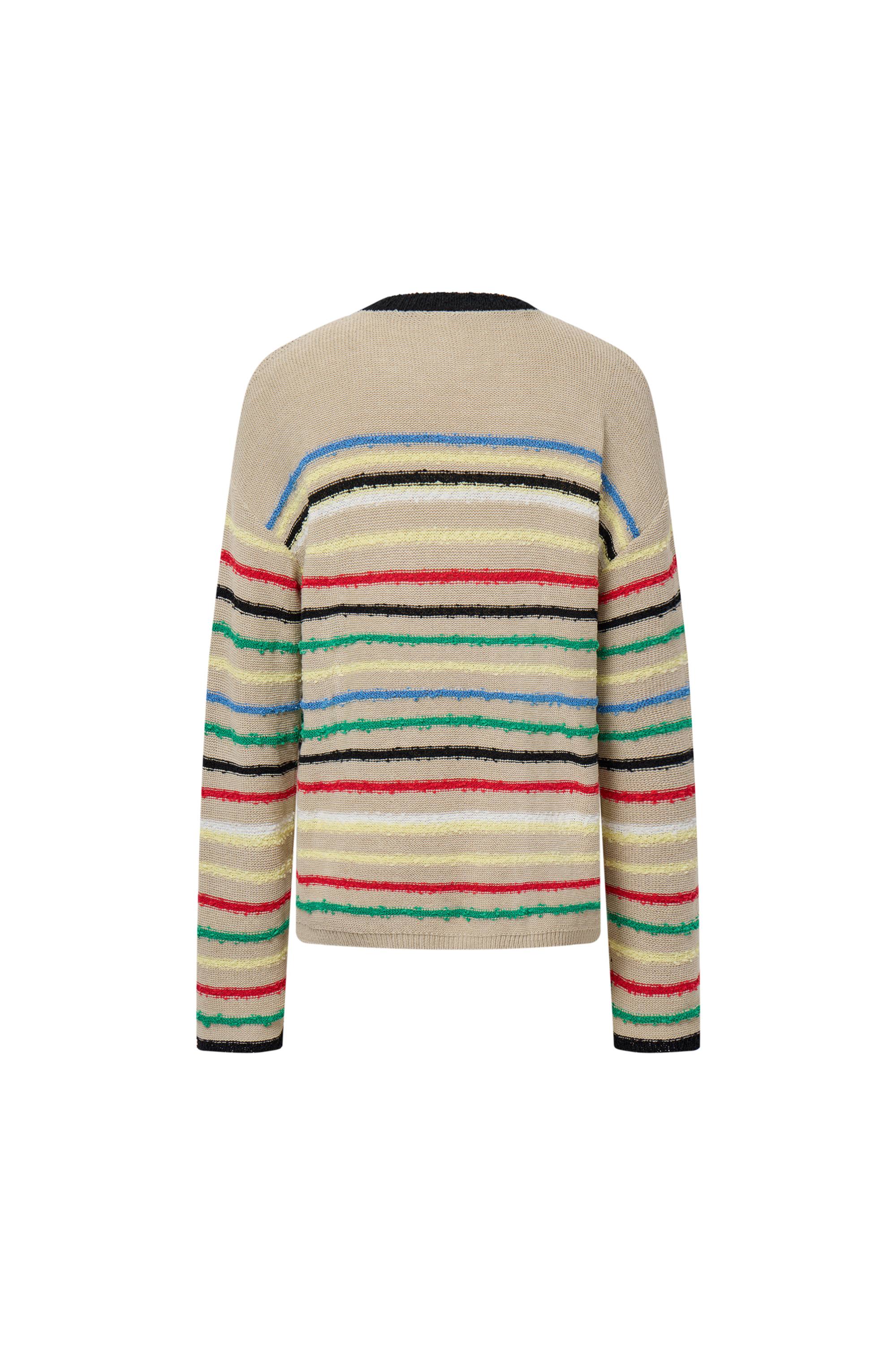 Blair Rainbow Striped Sweater in Linen Blend Knit - Image 12