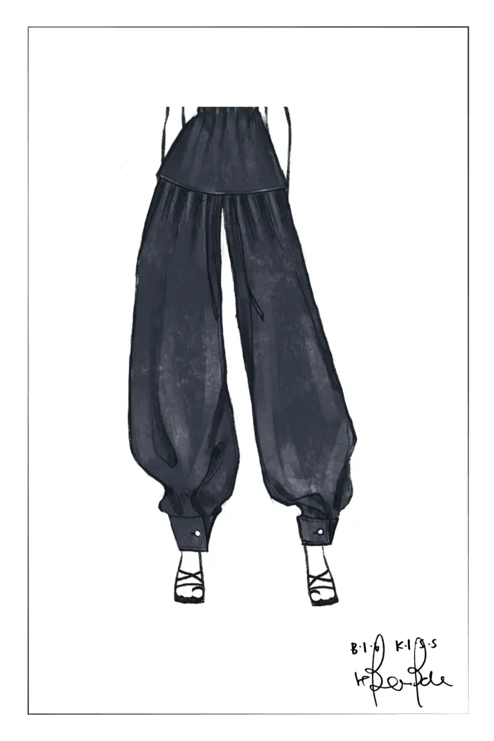 Bonnie Handwork Pleats Balloon Jeans in Acetate Tencel Denim - Image 7