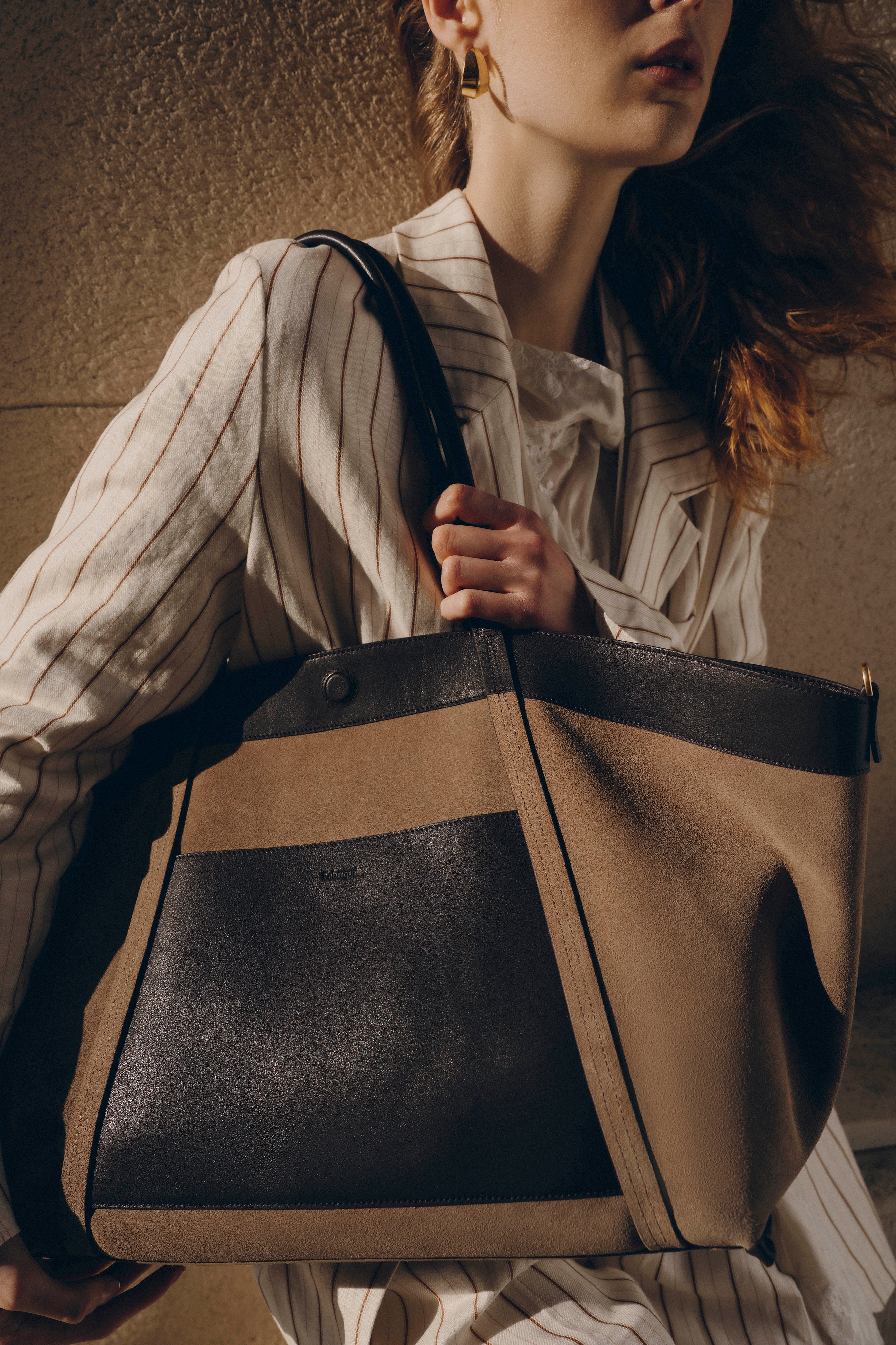Brera Convertible Tote Bag Large in Dutch Calfskin and Suede - Image 5