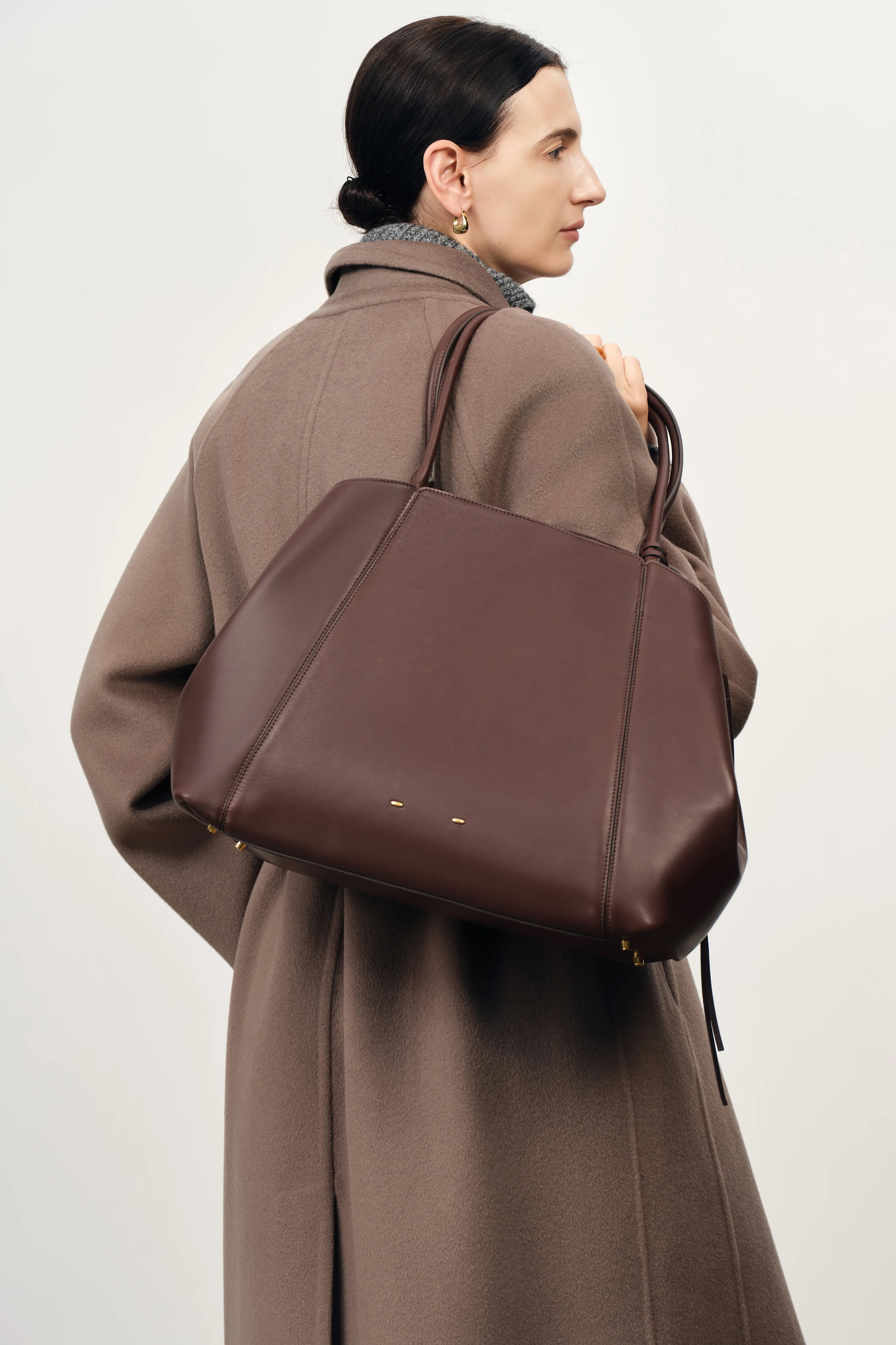 Brera Convertible Tote Bag Large in Dutch Calfskin and Suede - Image 8
