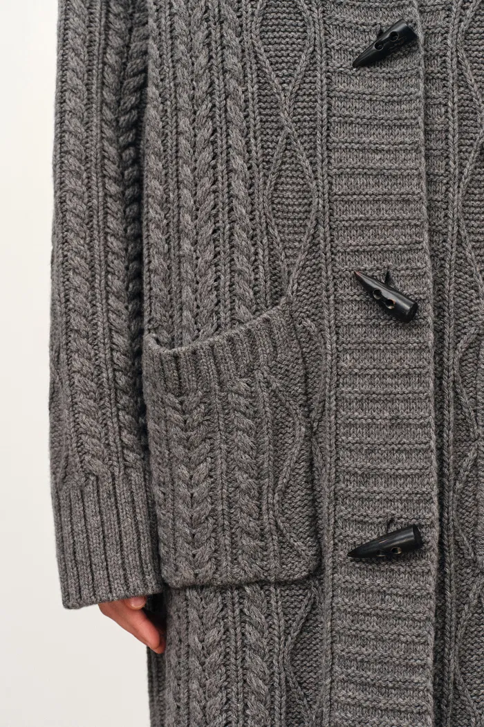 Bridget Longline Cardigan in Merino Wool Blend Knit - Image 6