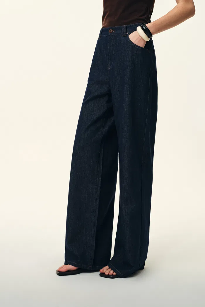 Brielle Straight Leg Jeans in Linen Blend Denim - Image 5