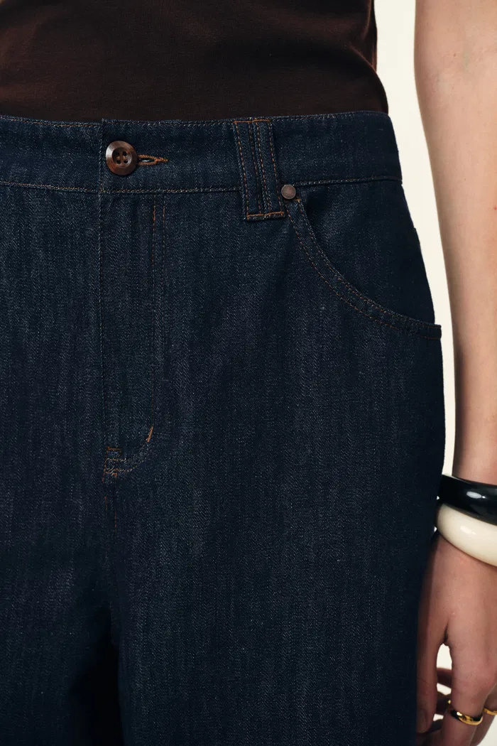 Brielle Straight Leg Jeans in Linen Blend Denim - Image 7