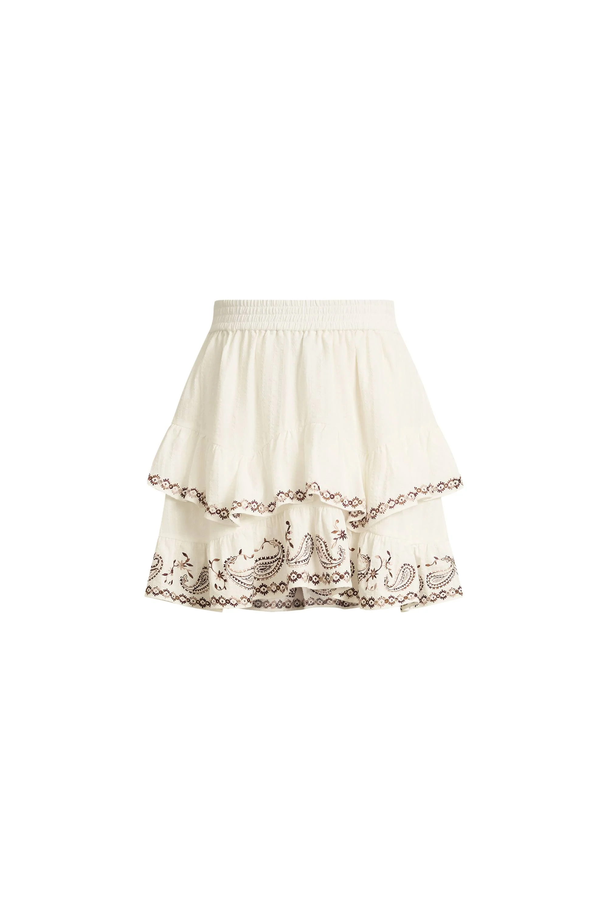 Brioche Paisley Embroidery Skirt in Crinkled Cotton - Image 7