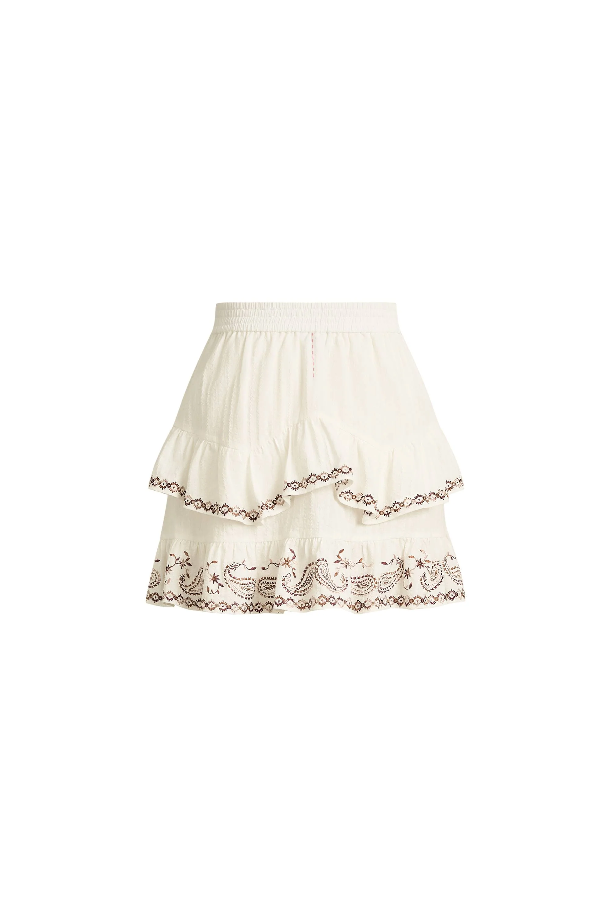 Brioche Paisley Embroidery Skirt in Crinkled Cotton - Image 8