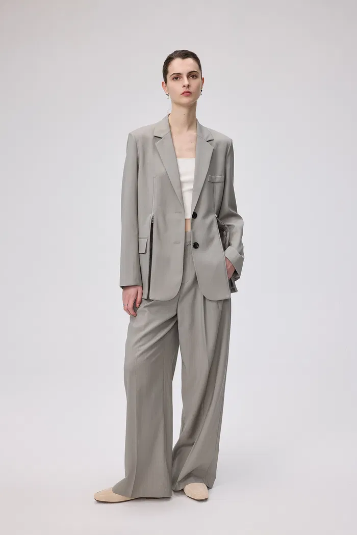 Bug Wide Leg Pants in Worsted Wool Blend - Image 3