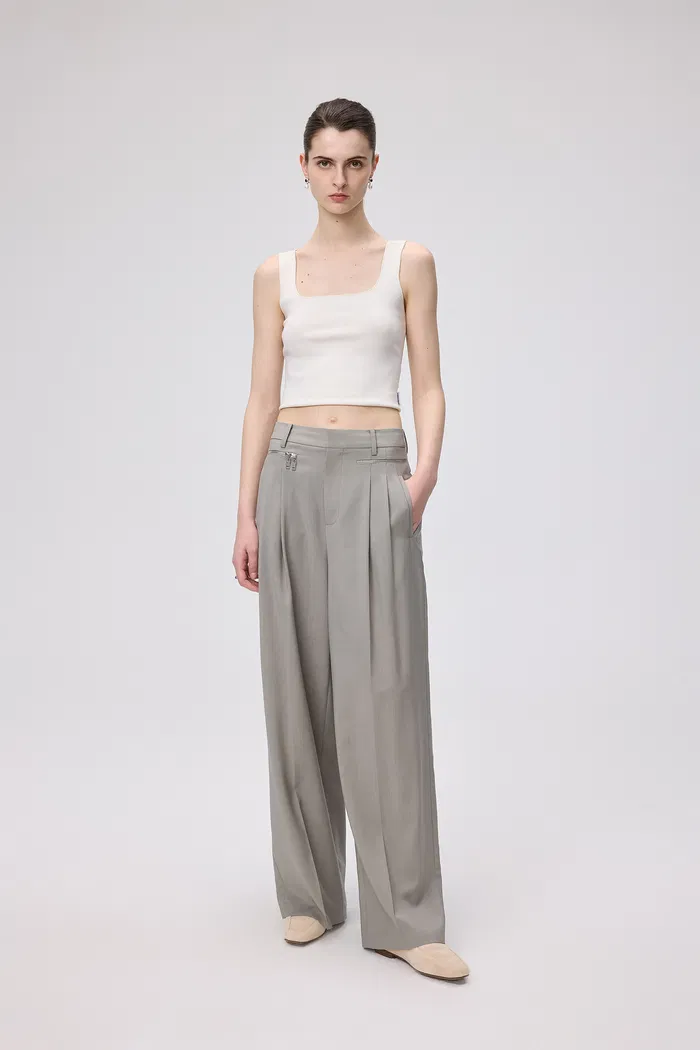 Bug Wide Leg Pants in Worsted Wool Blend - Image 4