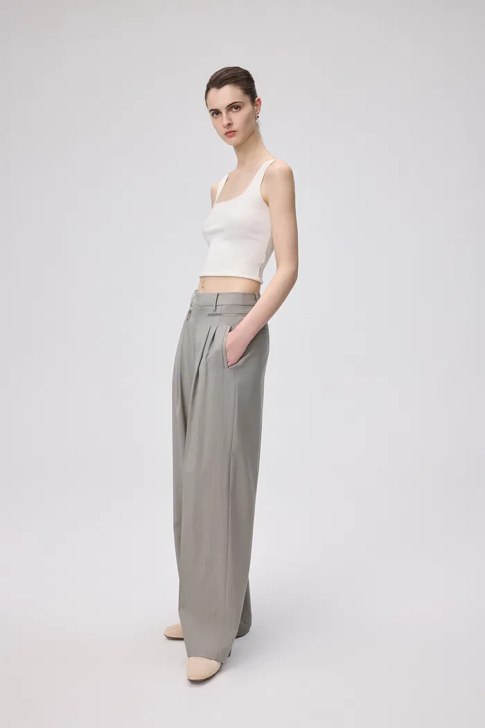 Bug Wide Leg Pants in Worsted Wool Blend - Image 5