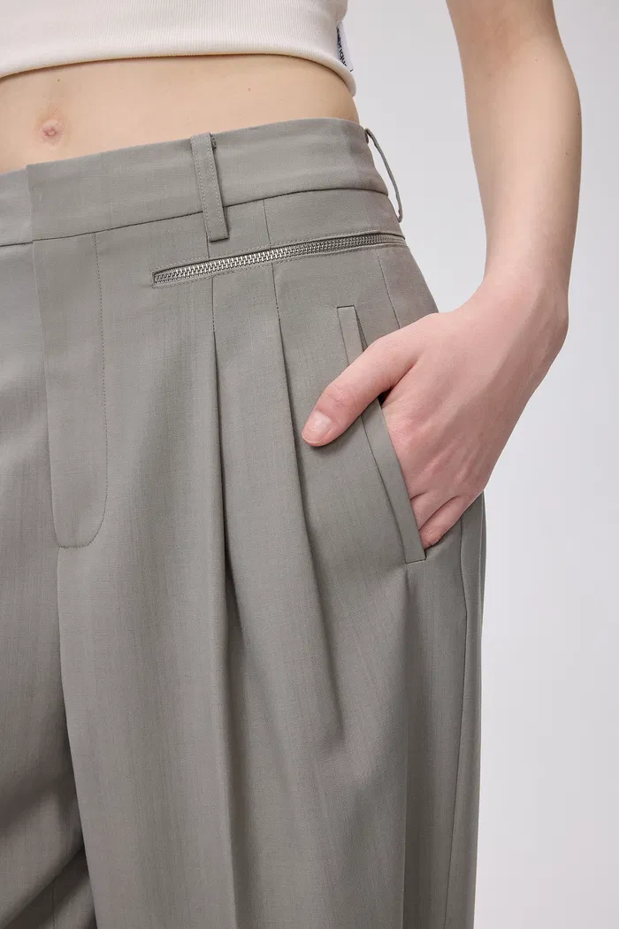 Bug Wide Leg Pants in Worsted Wool Blend - Image 8