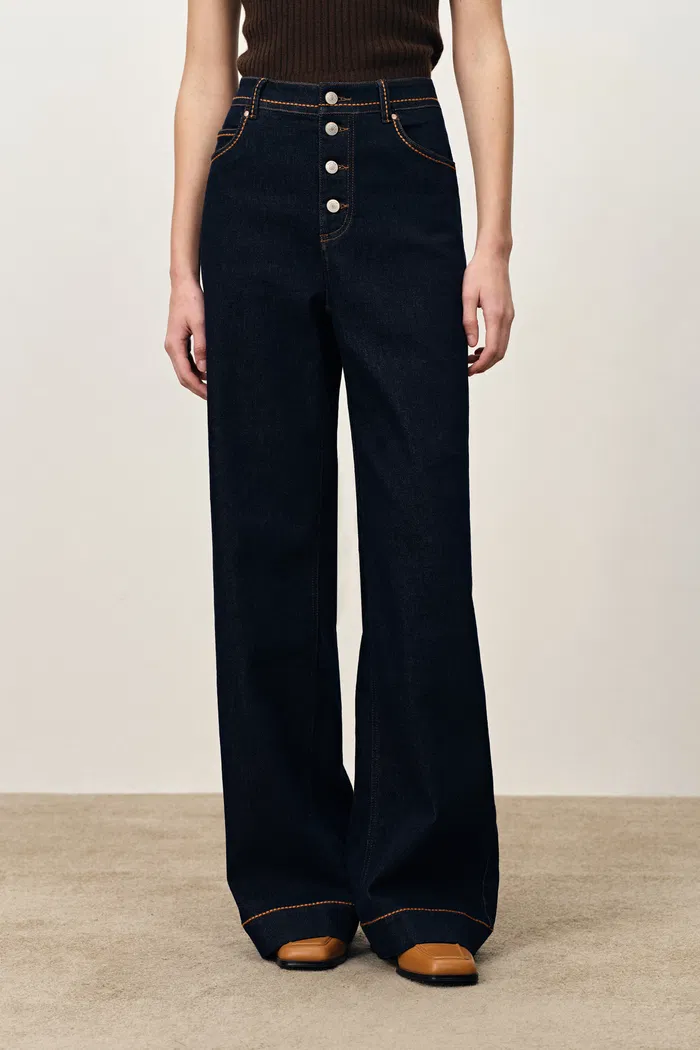 Calista Boho Inspired Embroidered Jeans in Stretchy Denim