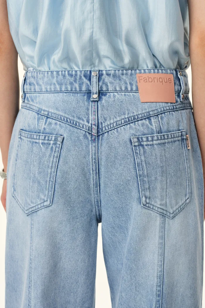 Calli Studded Beading Panel Straight Jeans in in Cotton Denim - Image 5