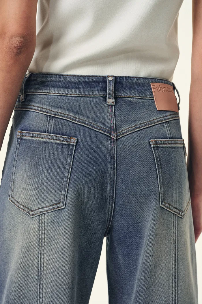 Calli Studded Wide Leg Jeans in Cotton Denim - Image 6