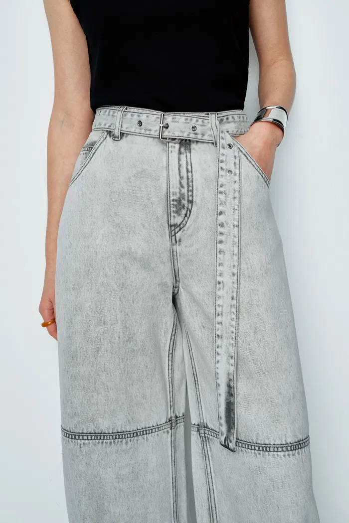 Cassia Belted Washed Jeans in Lyocell Denim - Image 7