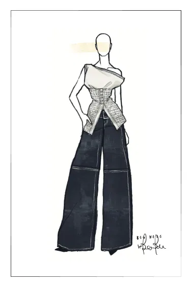 Cassia Raw Denim Wide Leg Jeans in Raw Denim - Image 10