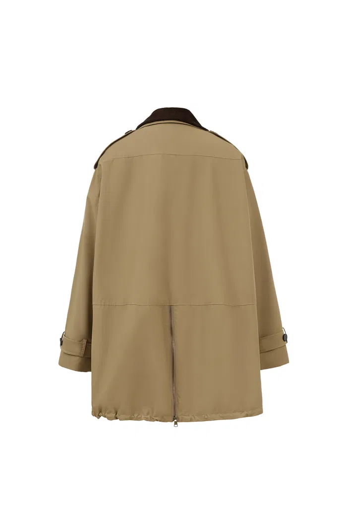 Cassian Short Trench Coat in Cotton Blend - Image 11