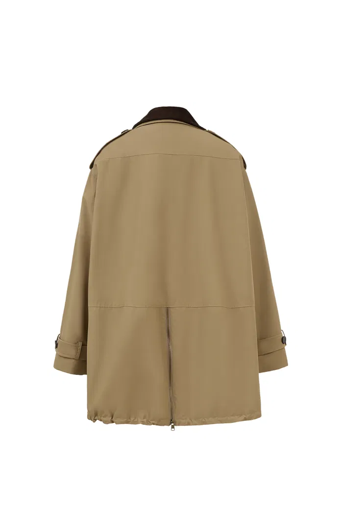 Cassian Short Trench Coat in Water-Repellent Cotton Blend - Image 11