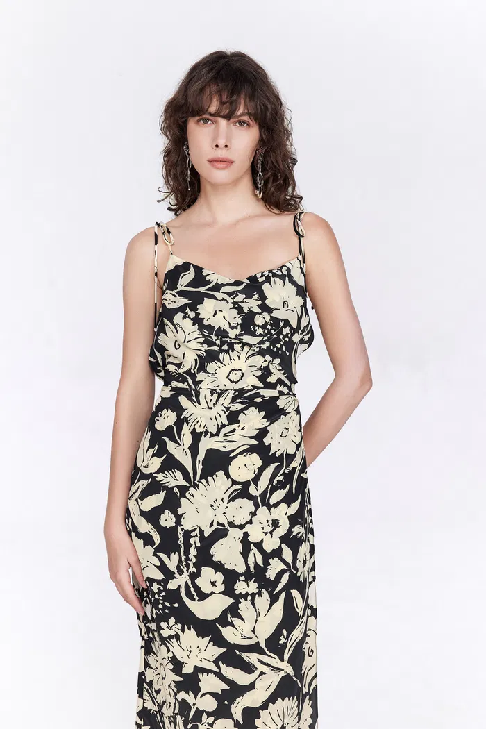 Cataline Cami Wrap Dress in Silk Crepe De Chine - Image 6