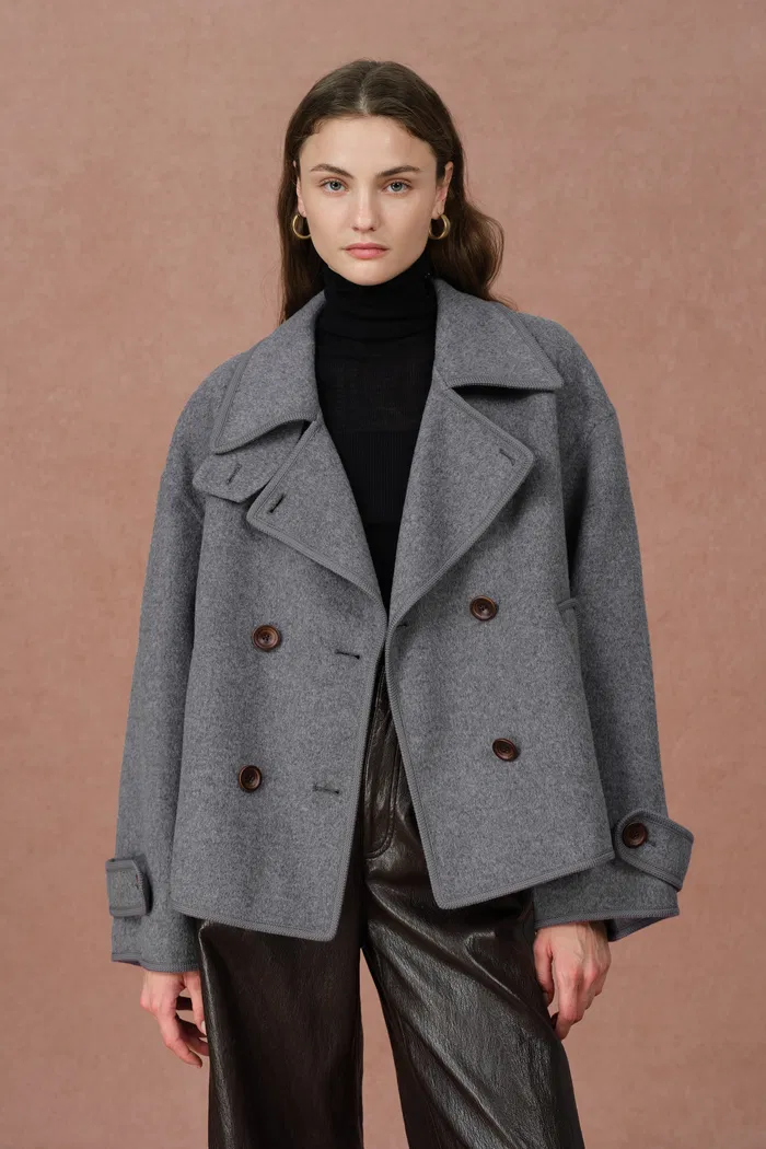 Catherine Double Faced Cabanse Coat in Merino Wool - Image 2