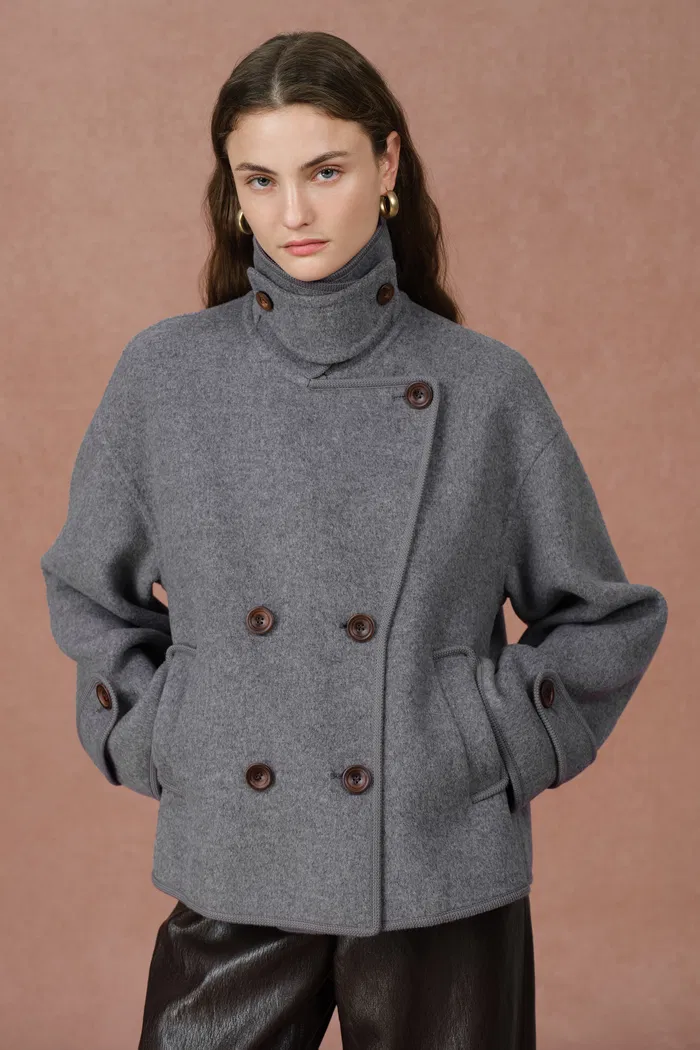 Catherine Double Faced Cabanse Coat in Merino Wool - Image 4