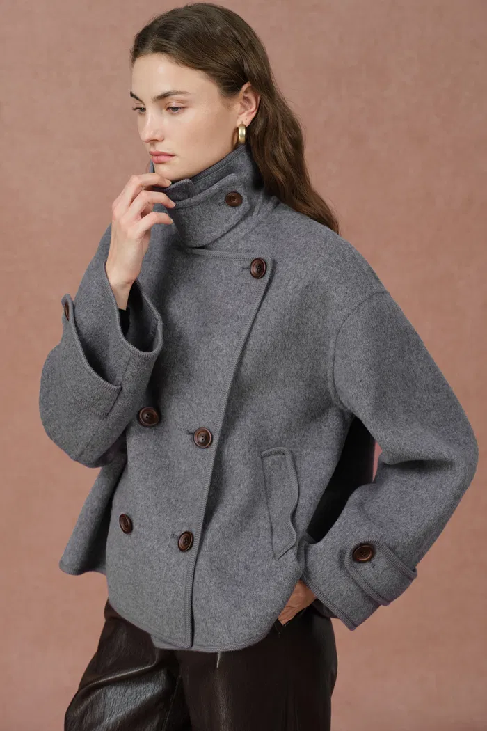 Catherine Double Faced Cabanse Coat in Merino Wool - Image 5