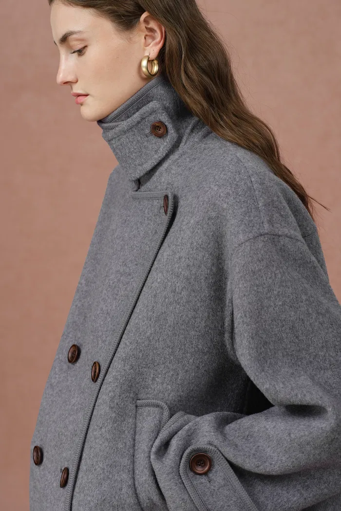 Catherine Double Faced Cabanse Coat in Merino Wool - Image 7