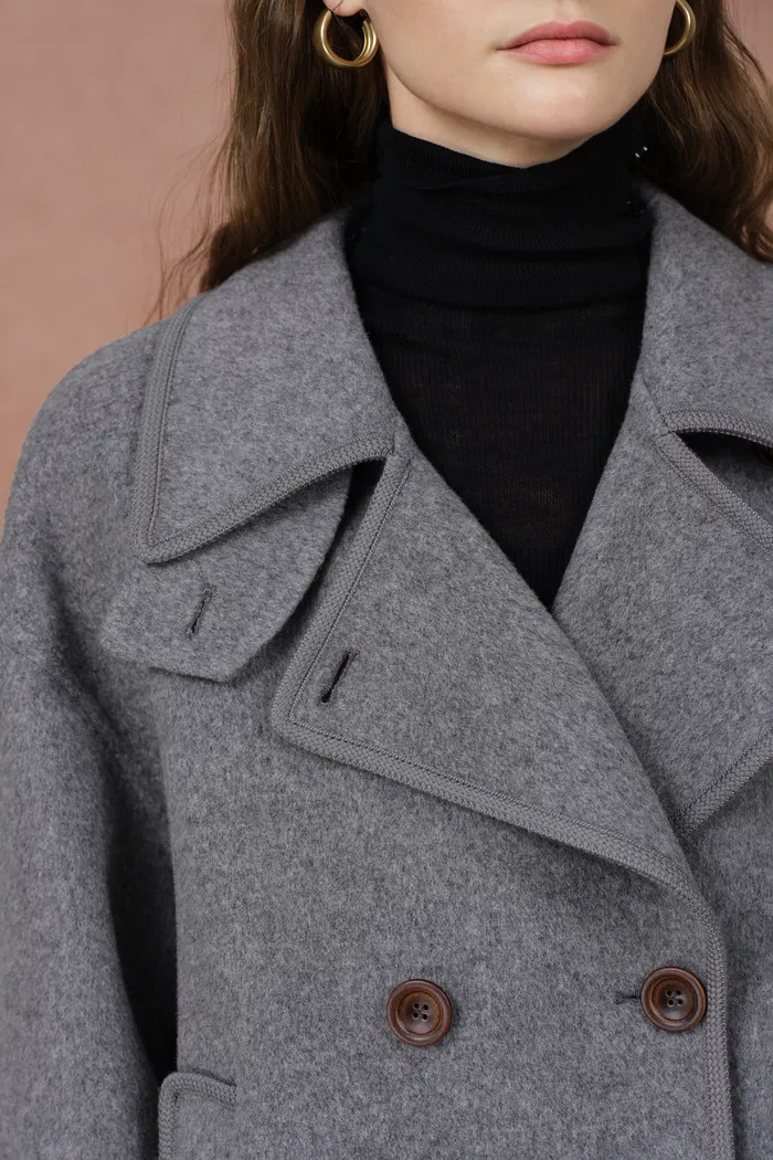 Catherine Double Faced Cabanse Coat in Merino Wool - Image 8