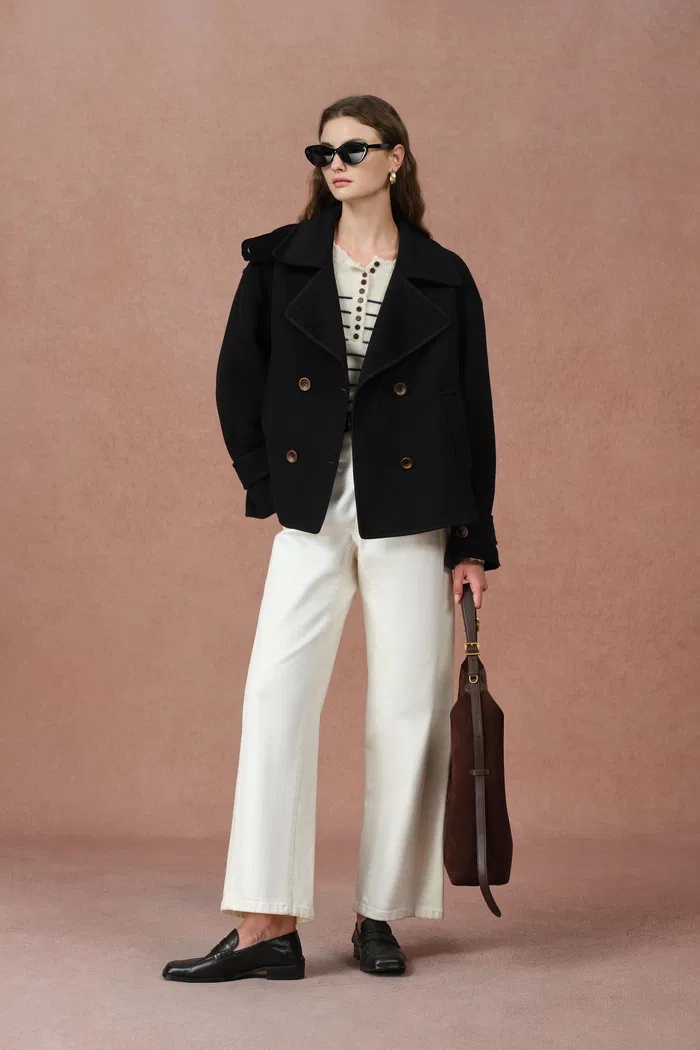 Catherine Double Faced Cabanse Coat in Wool Cashmere Blend - Image 4