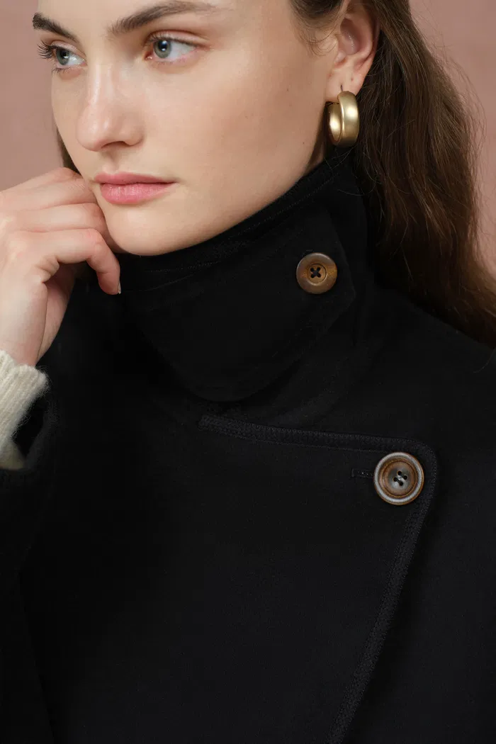 Catherine Double Faced Cabanse Coat in Wool Cashmere Blend - Image 7