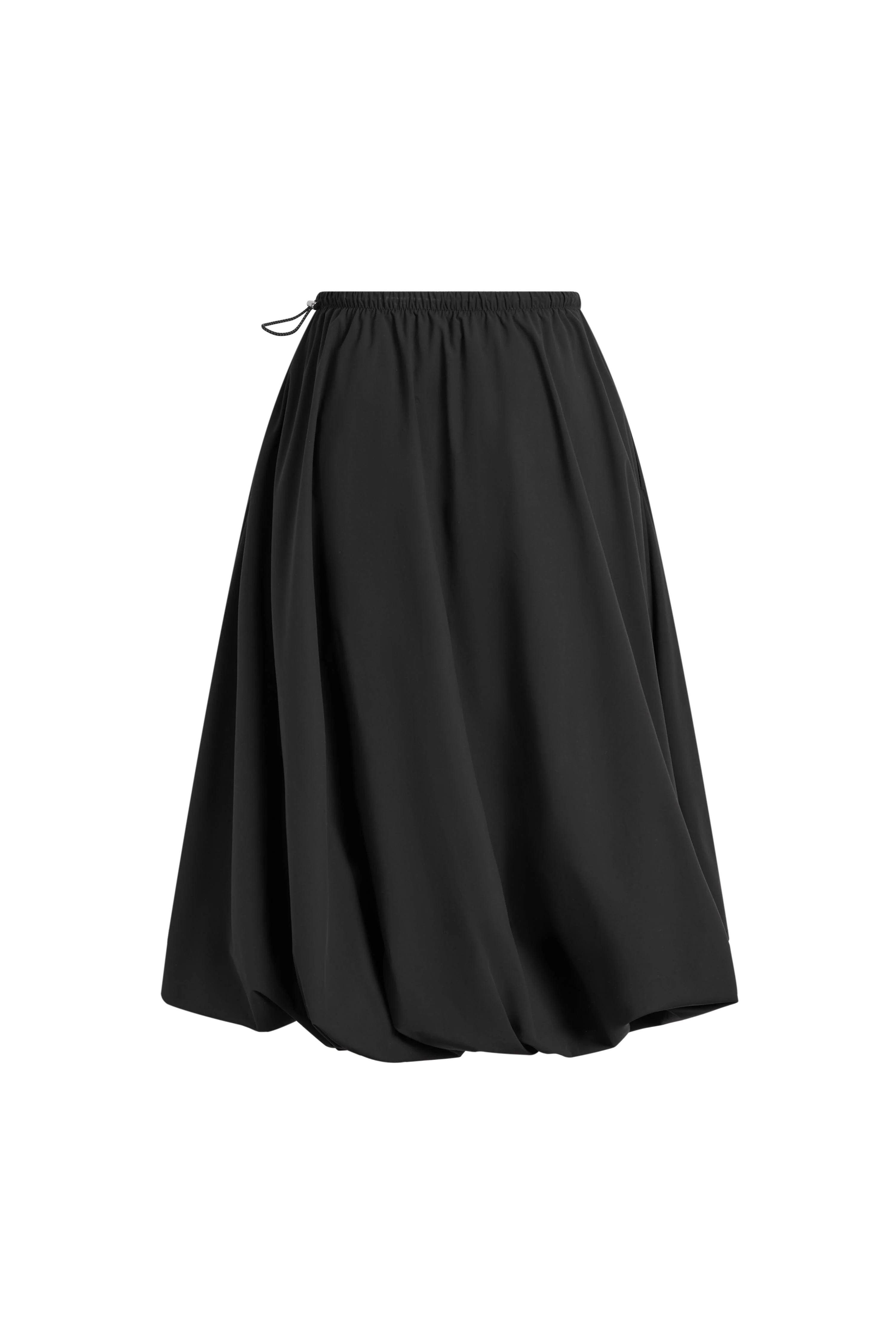 Cathy Black Twisted-Seam Bubble Midi Skirt in Lightweigt Blend - Image 7