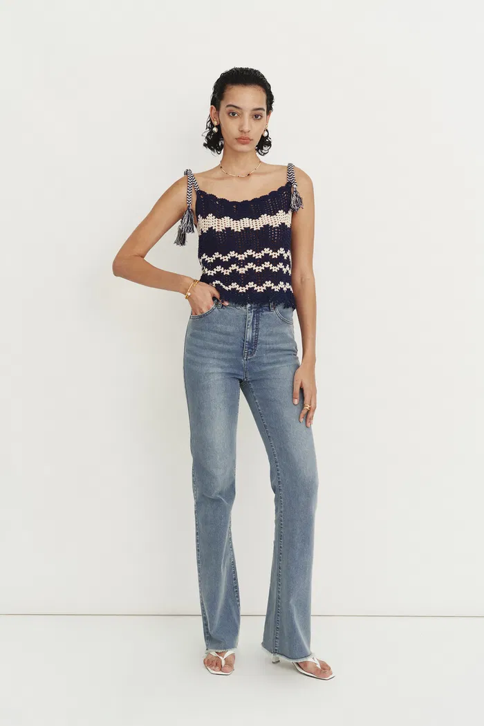 Cathy Slight Bootcut Jeans in Acetate Denim - Image 3