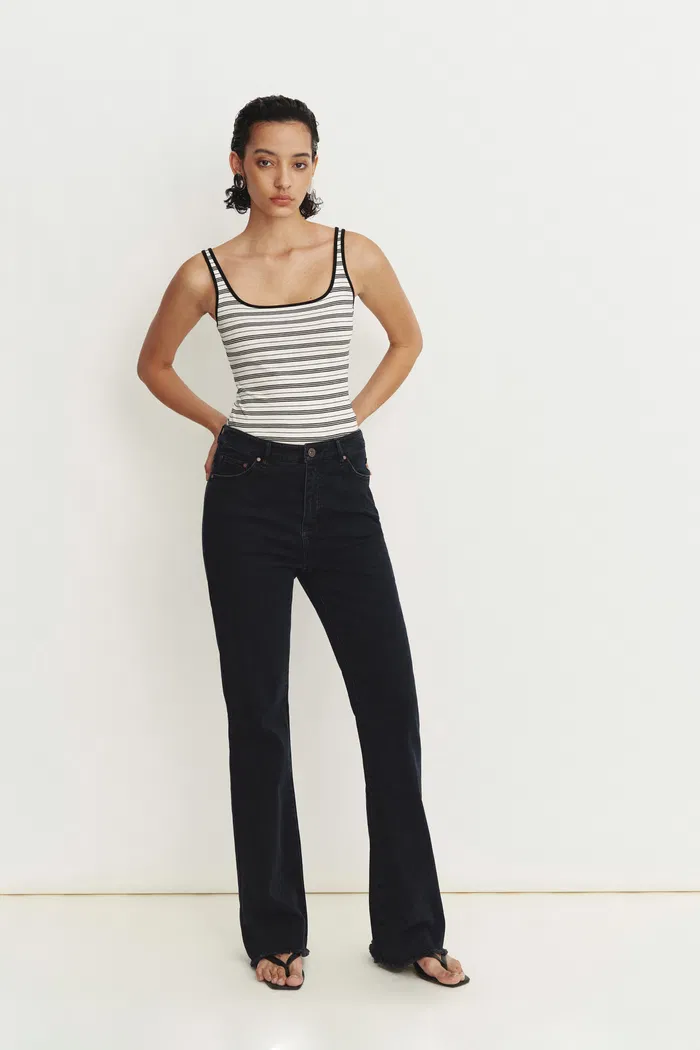 Cathy Turkish Bell Bottom Jeans in Stretch Turkish Denim - Image 3