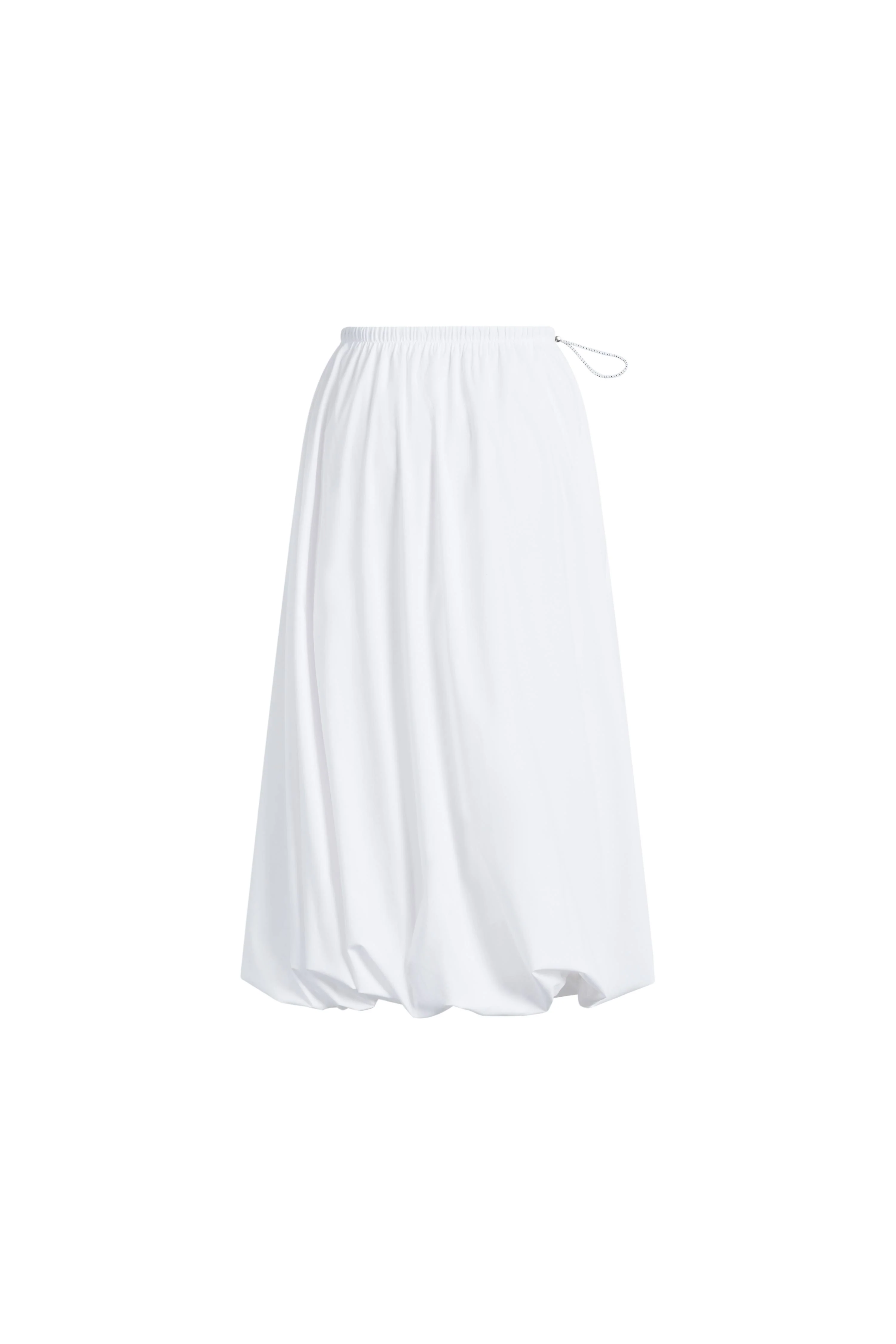 Cathy White Twisted-Seam Bubble Midi Skirt in Lightweight Blend - Image 7
