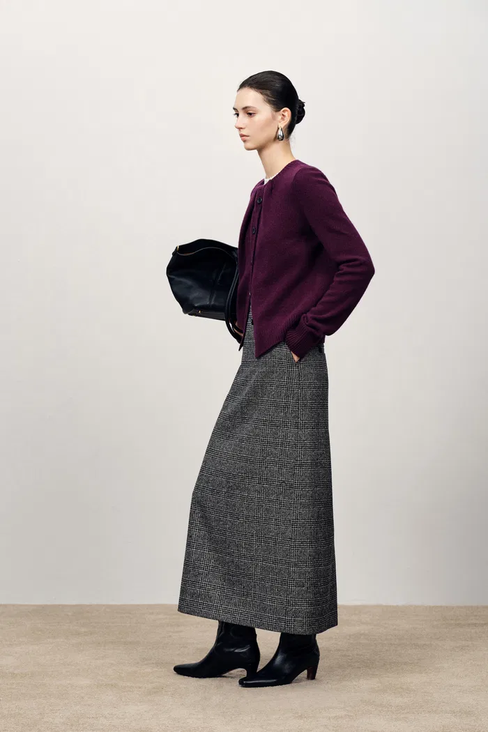Cecilia Gathered Pleat Cardigan Merino-Cashmere Blend - Image 4