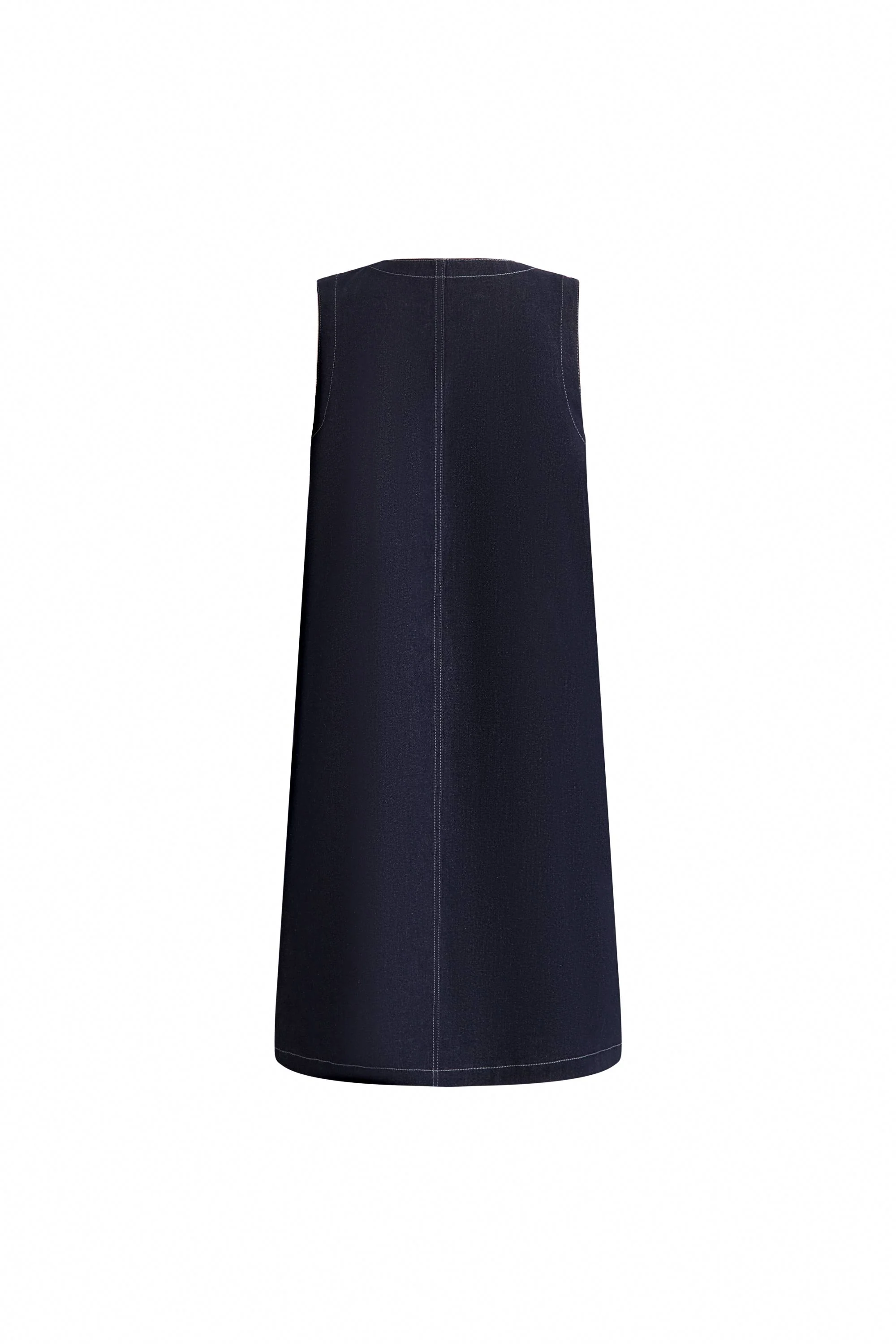 Cecilia Sleeveless Dress in Raw Denim - Image 12