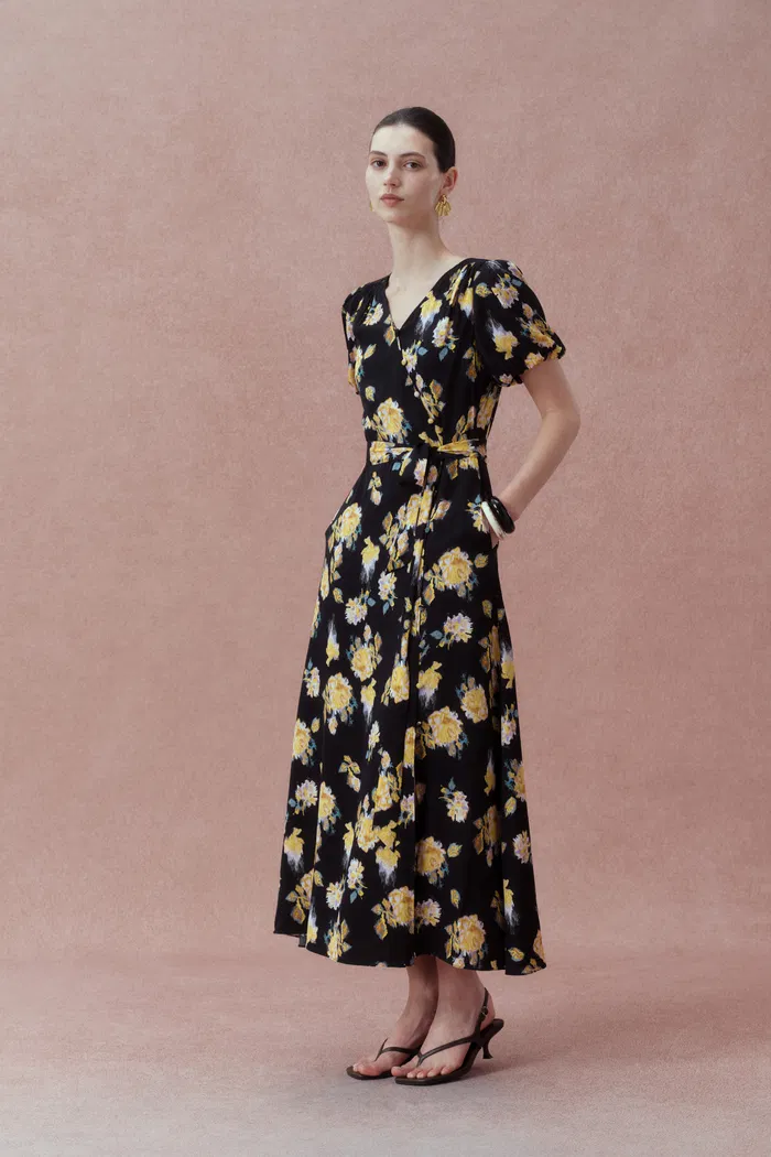 Cecilie Short Sleeve Flora Dress - Image 3
