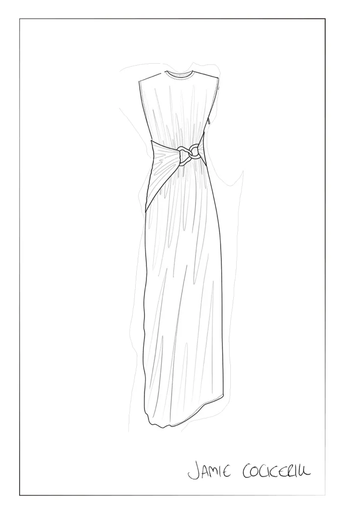Celeste Sleeveless Navy Dress in Pleated Satin - Image 8