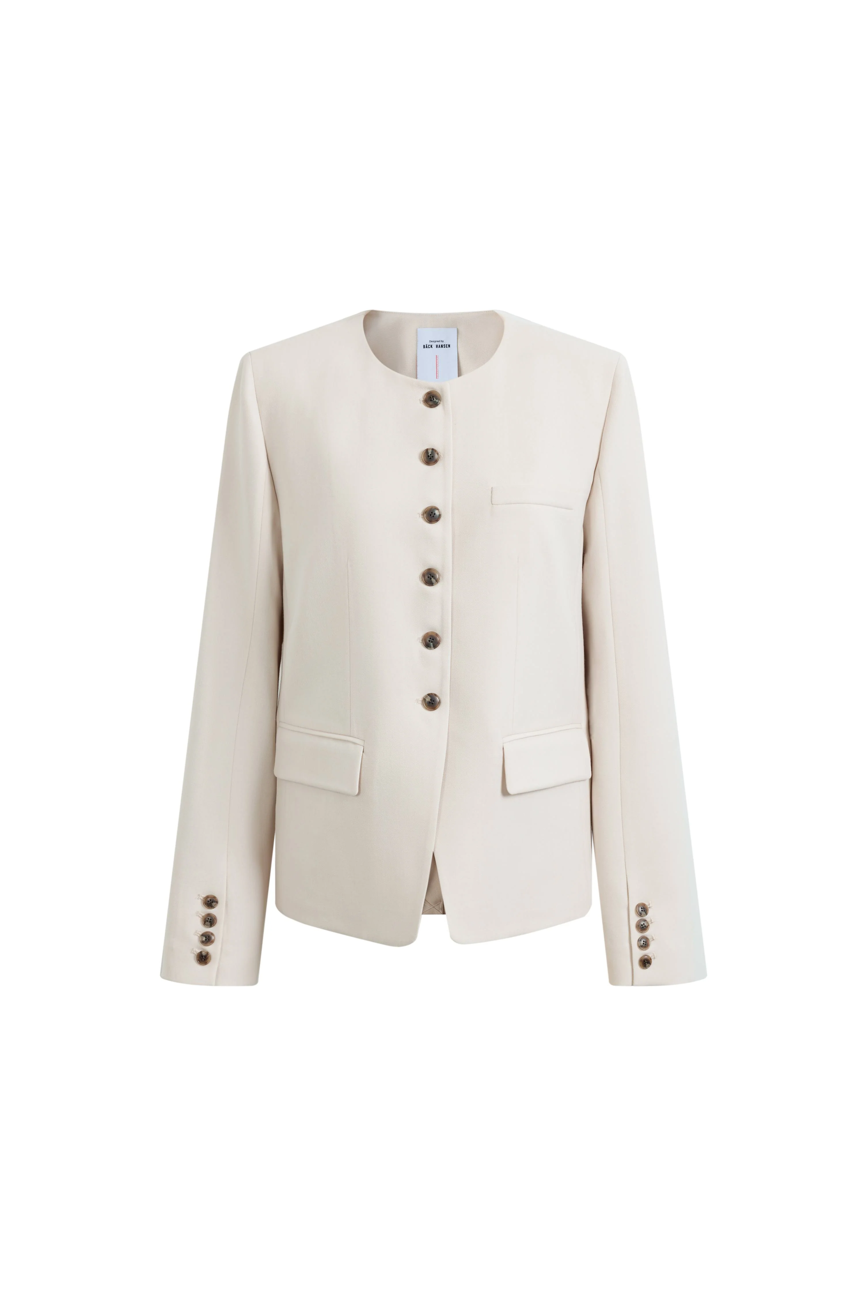 Celia Round Neck Suit Blazer in Fine Worsted Wool - Image 7