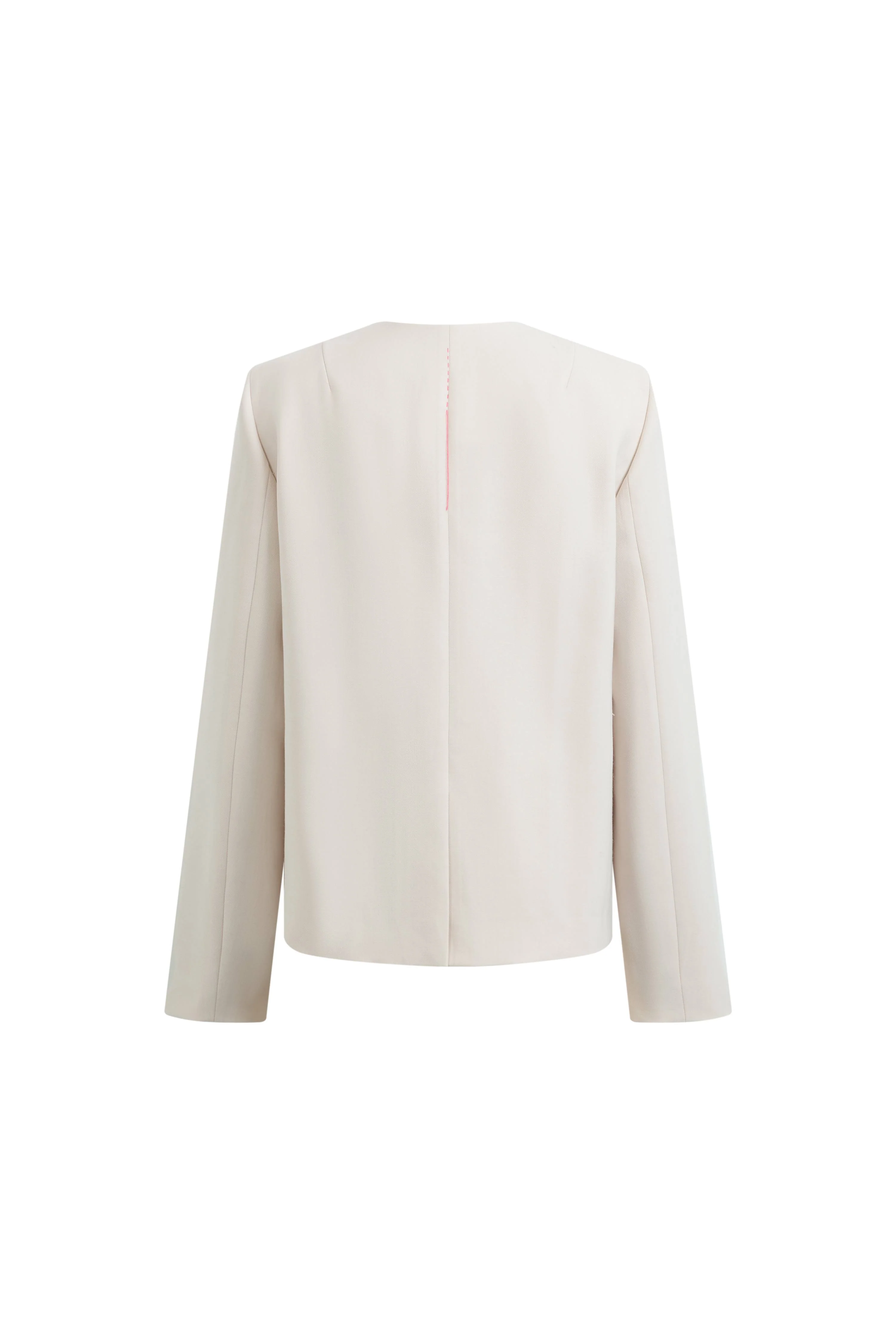 Celia Round Neck Suit Blazer in Fine Worsted Wool - Image 8