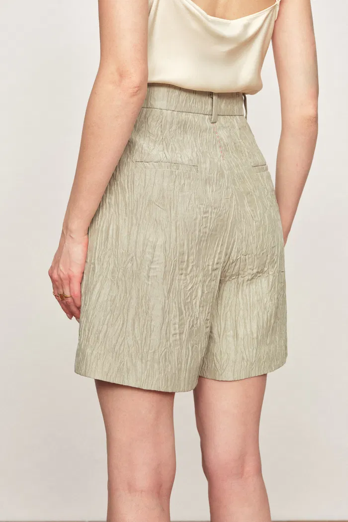 Cephas Pleated Fabric Blazer and Shorts Matching Set in Premium Crepe Acetate - Image 6