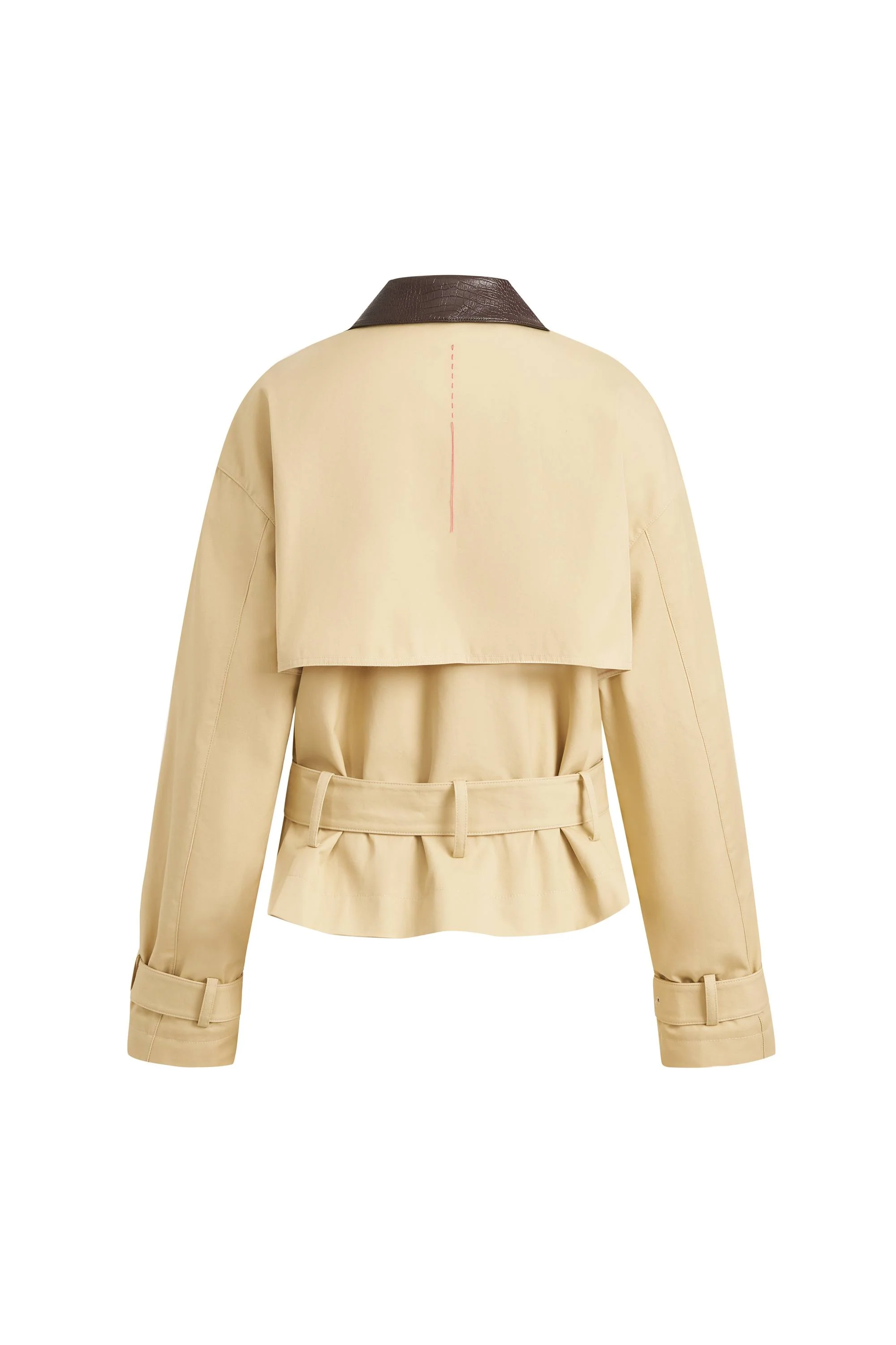Charlie Detachable Snake Print Collar Jacket in Lightweight Trench Cotton - Image 9