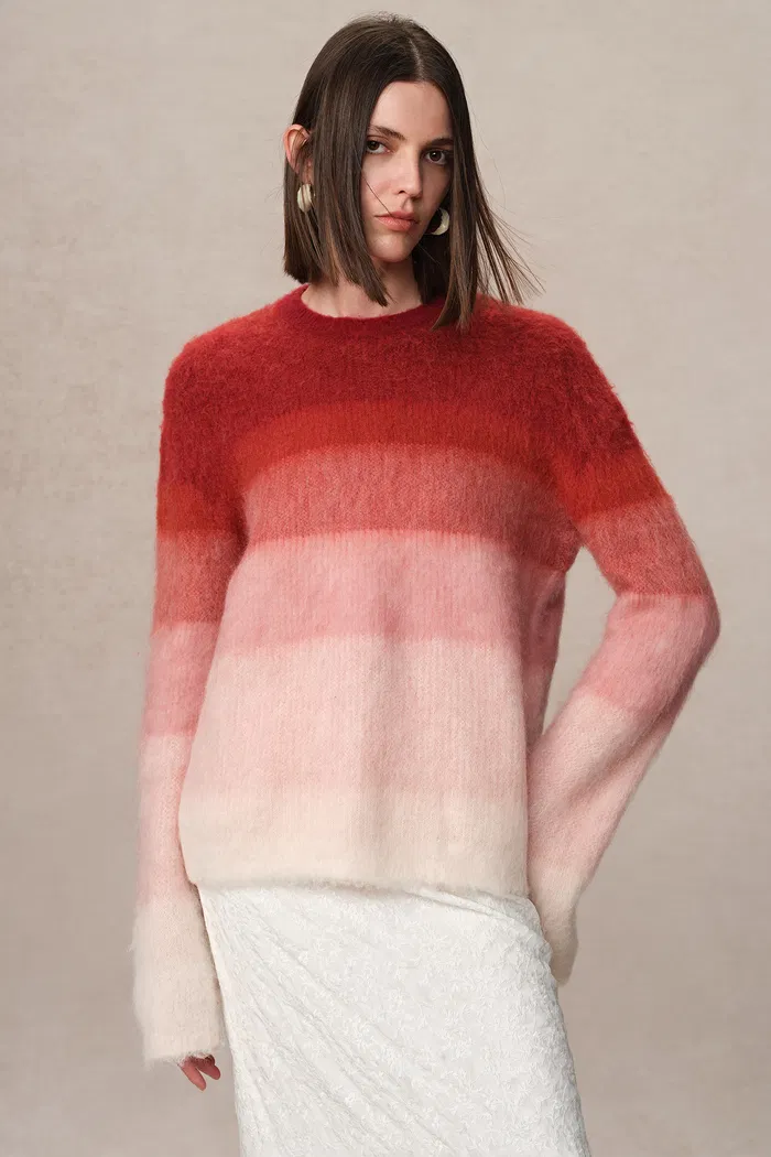 Cherry Ombré Sweater in Baby Alpaca Blend - Image 5