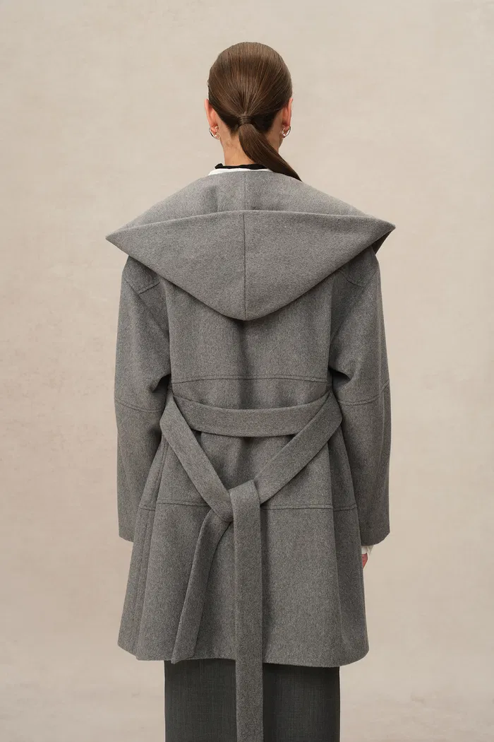 Chesterfield Multi-Piece Structure Hooded Coat in Wool Cashmere - Image 6