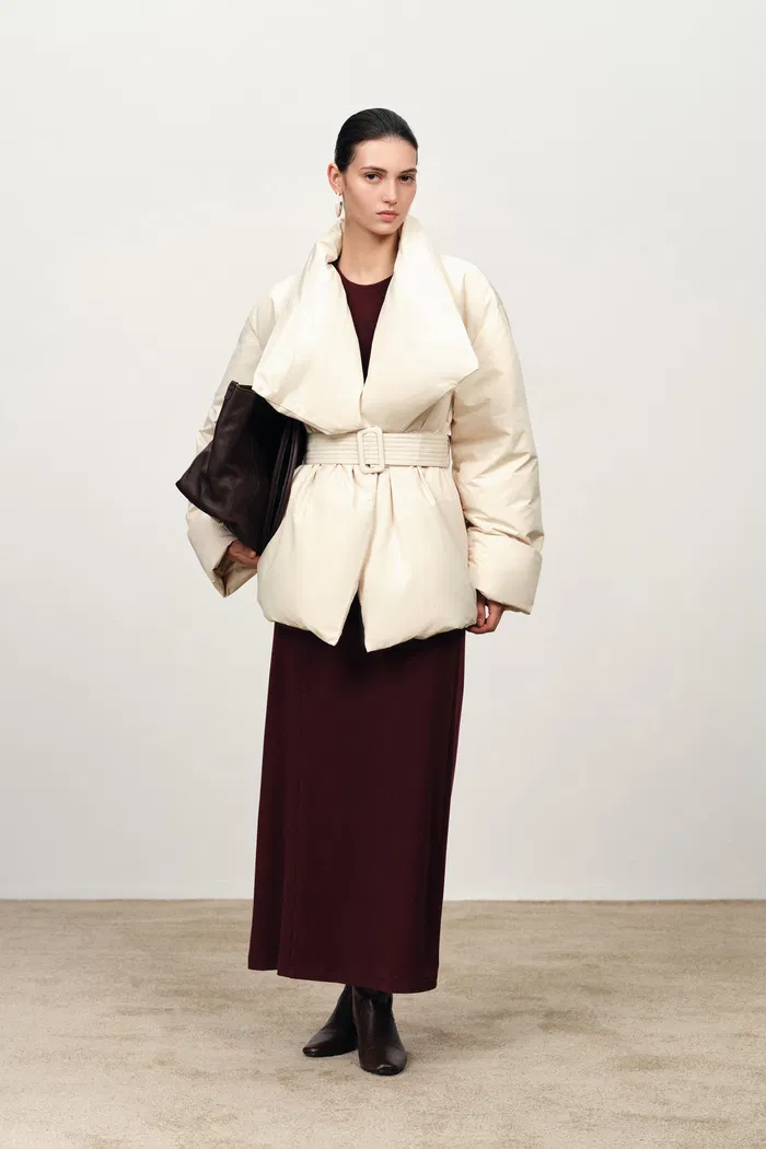 Chloe Lapel Down Jacket in High-Density Nylon